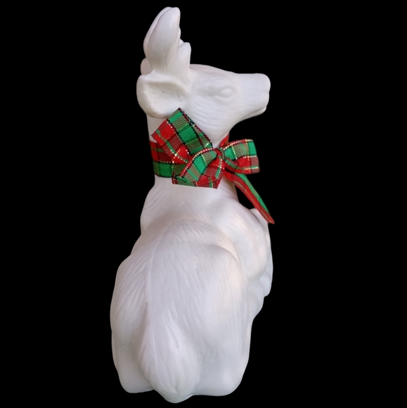 Vtg Bisque Porcelain Holiday Deer - Picture 4 of 9